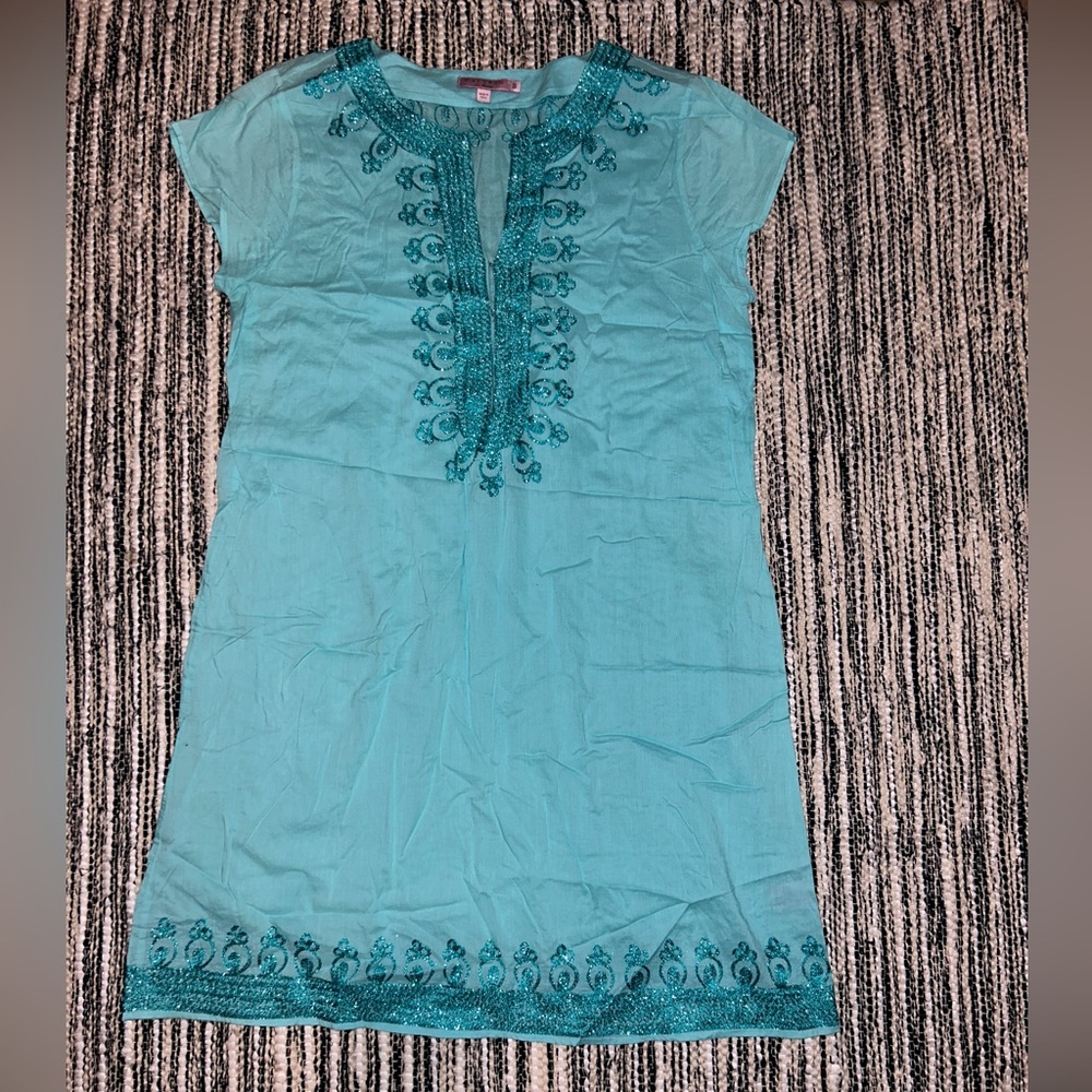 Calypso St.Barth Embroidered Light Aqua Dress